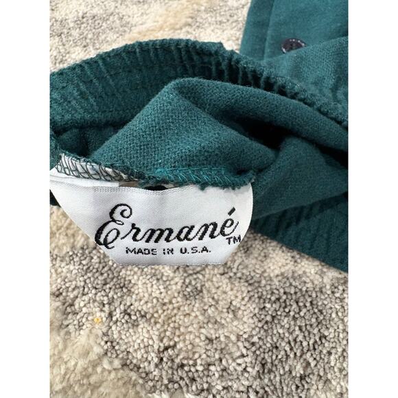 Ermane wool teal green mid length skirt women's size 9/10 made in USA - Picture 5 of 8